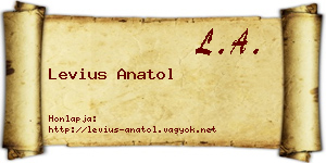 Levius Anatol névjegykártya